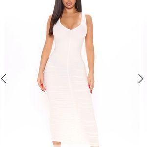 White Ruched dress